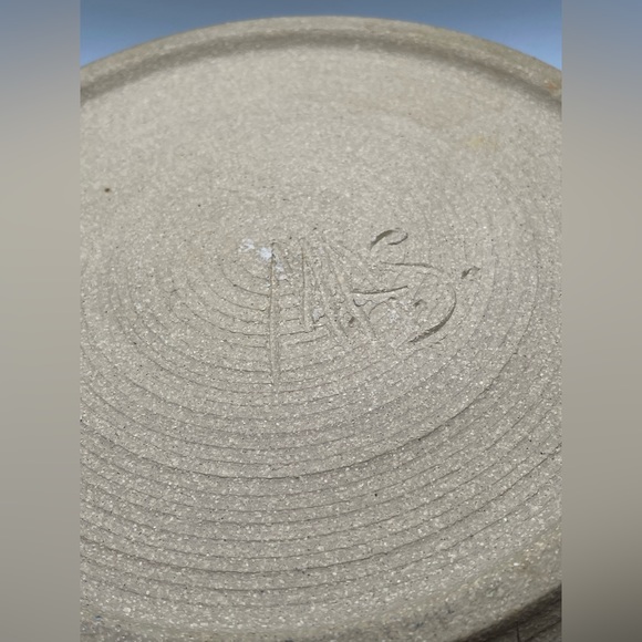 Hand Thrown Pottery Chip And Dip Bowl; Artist Signed; Cobalt Blue - Picture 5 of 5